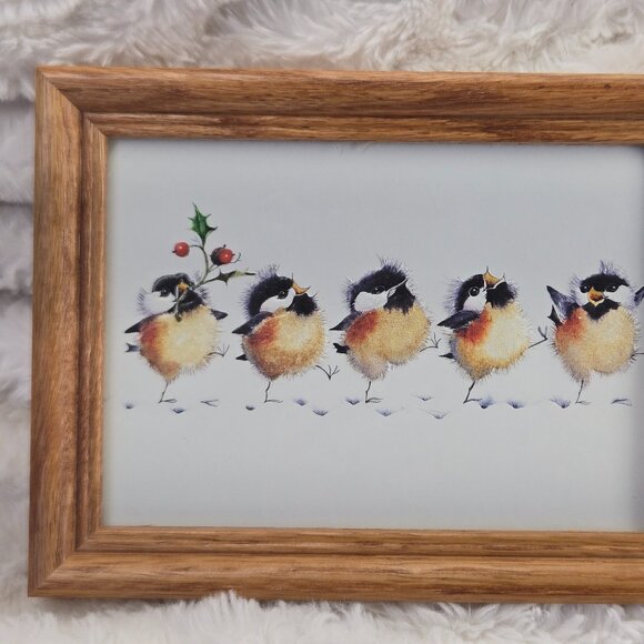 V. Pfeiffer Winter Whimsy: Five Festive Birds Framed Art Print - Picture 2 of 5